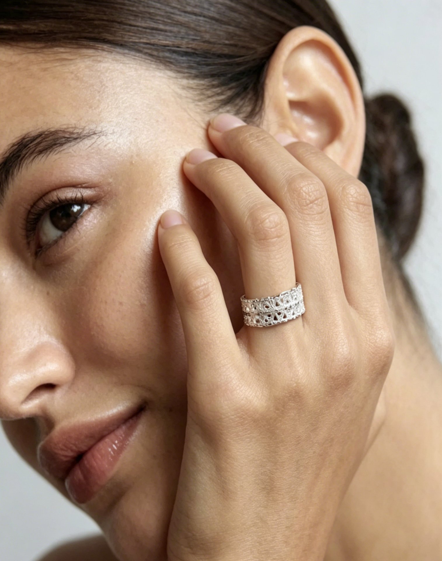 Lace Open Ring on hand